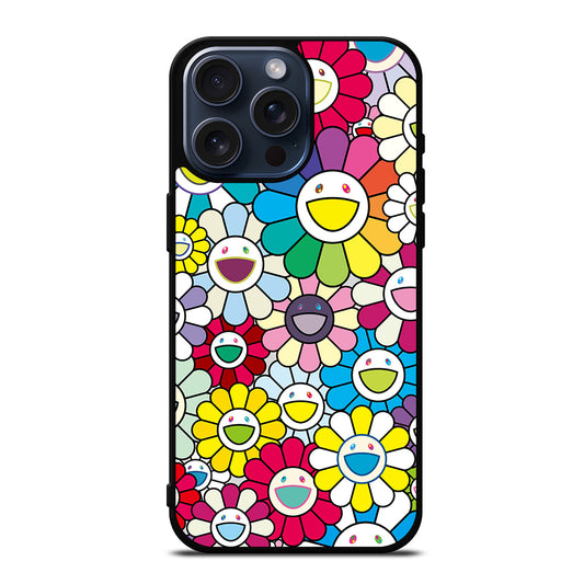 TAKASHI MURAKAMI FLOWERS COLORFUL iPhone 15 Pro Max Case Cover