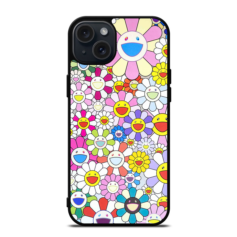 TAKASHI MURAKAMI FLOWERS PATTERN iPhone 15 Plus Case Cover