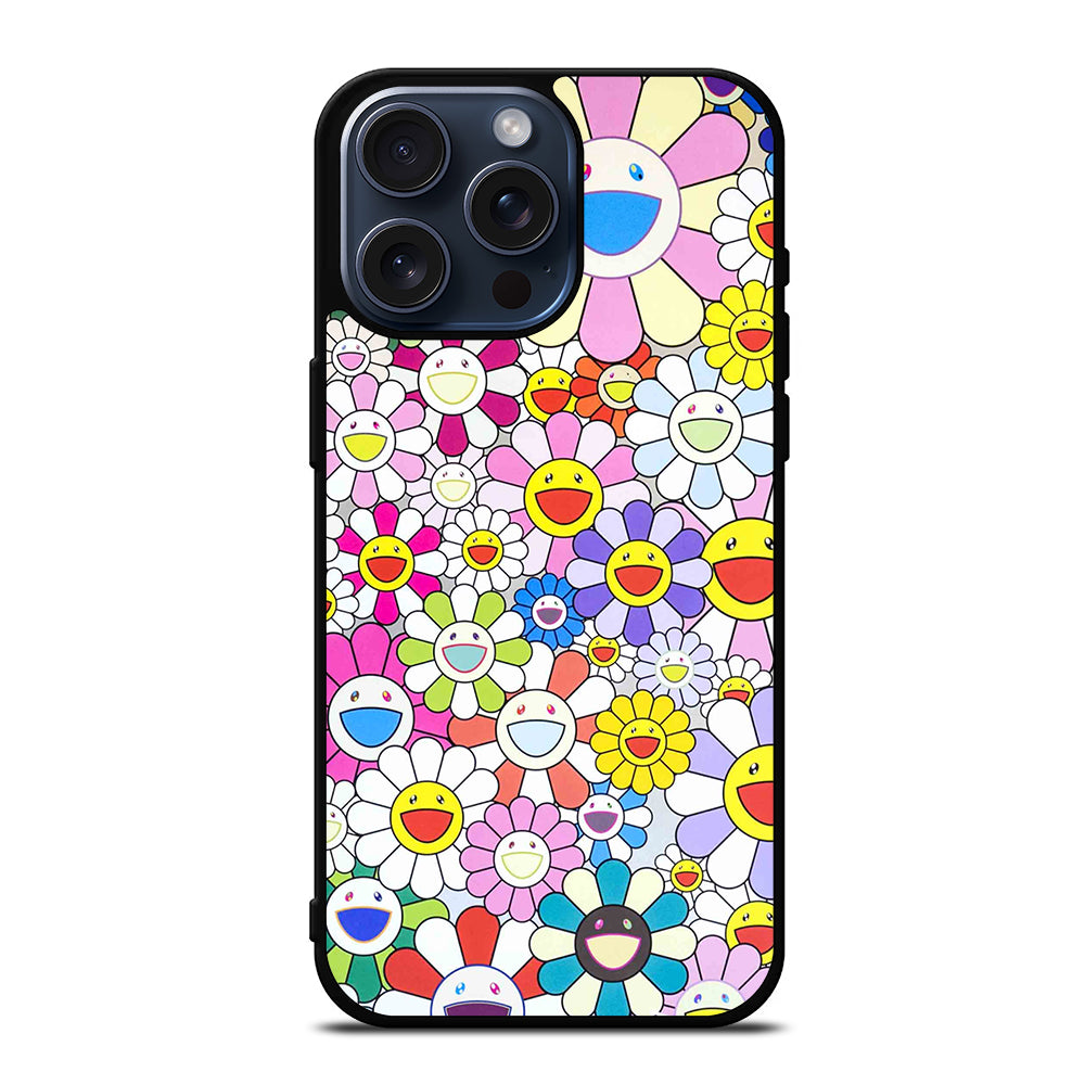 TAKASHI MURAKAMI FLOWERS PATTERN iPhone 15 Pro Max Case Cover