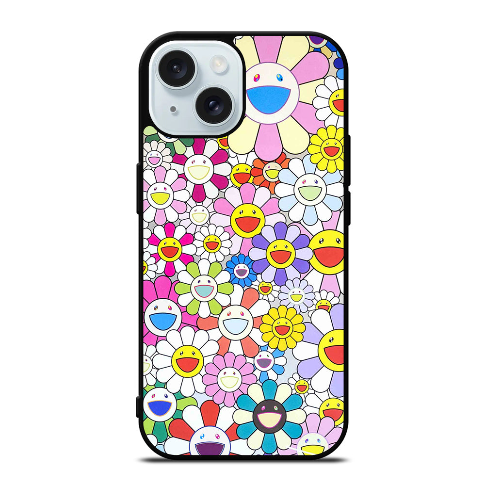 TAKASHI MURAKAMI FLOWERS PATTERN iPhone 15 Case Cover