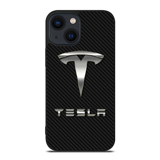 TESLA CARBON LOGO iPhone 14 Plus Case Cover