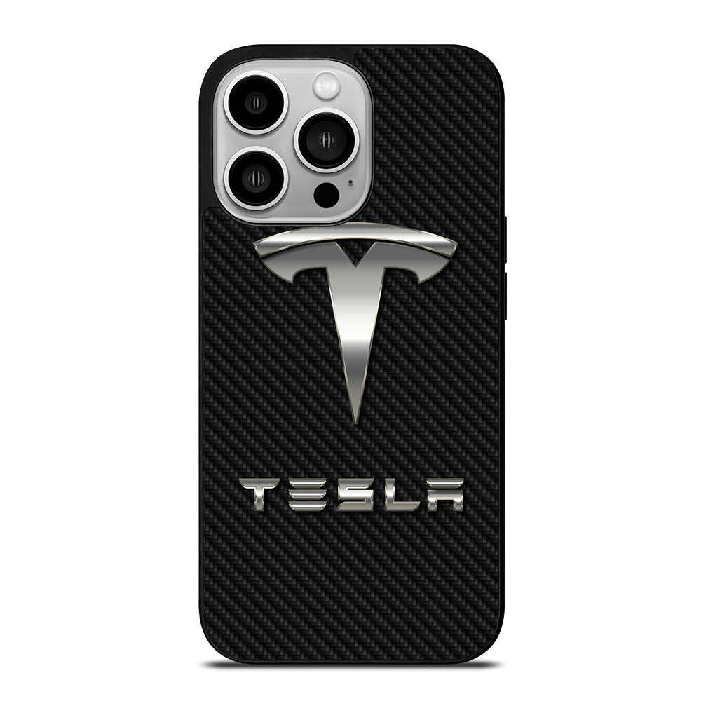 TESLA CARBON LOGO iPhone 14 Pro Case Cover