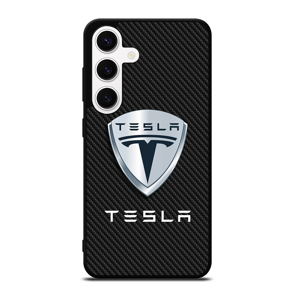 TESLA LOGO CARBON Samsung Galaxy S24 Case Cover