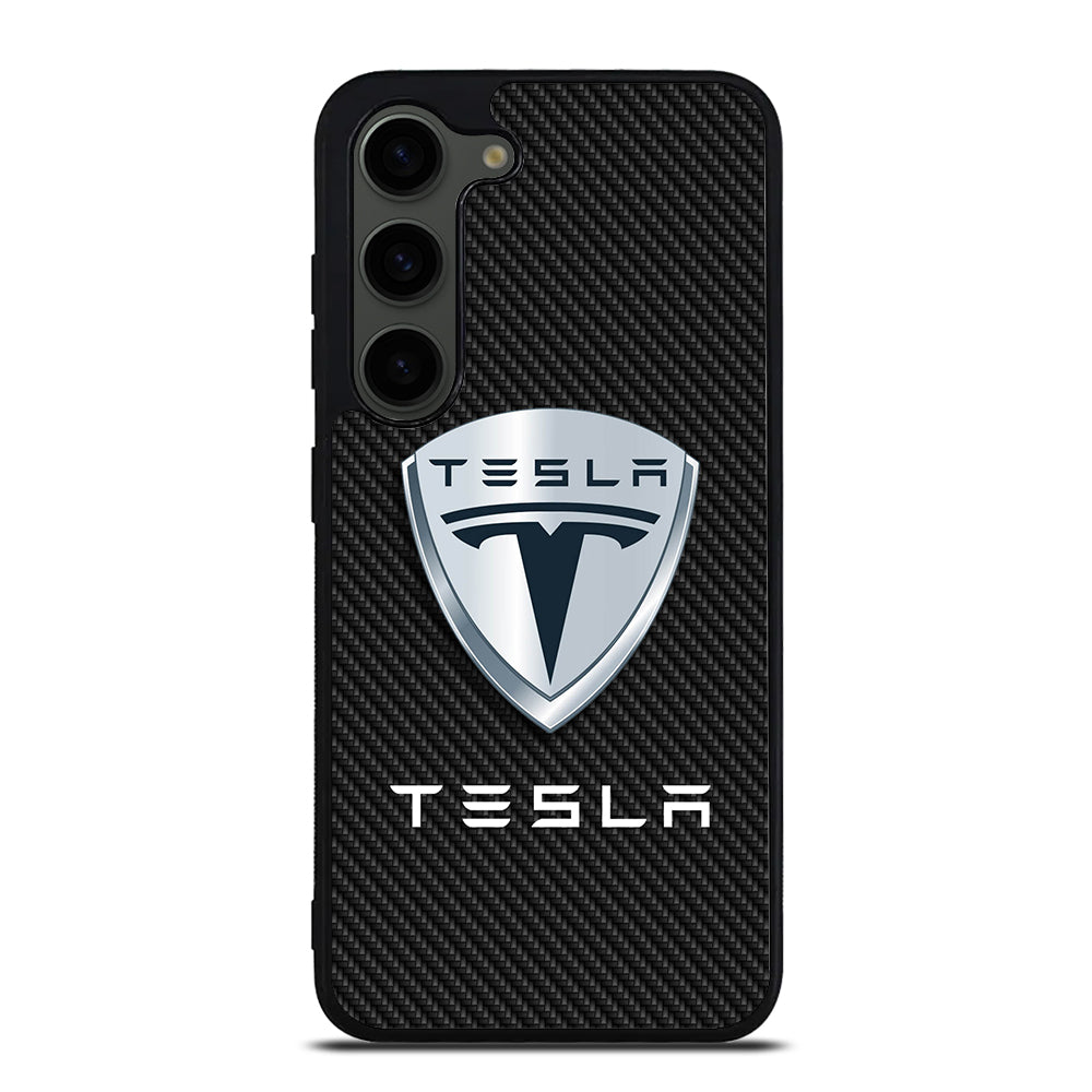 TESLA LOGO CARBON Samsung Galaxy S23 Plus Case Cover