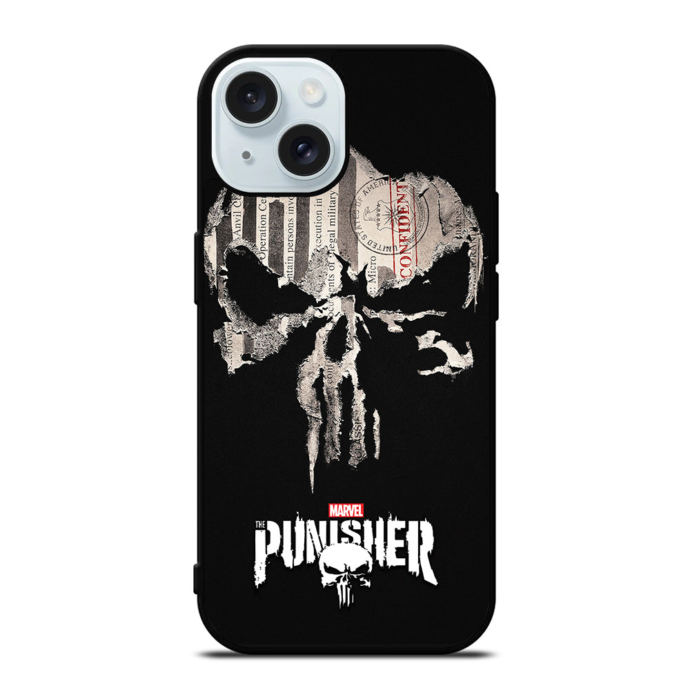 THE PUNISHER MARVEL SKULL LOGO 1 iPhone 15 Case Cover