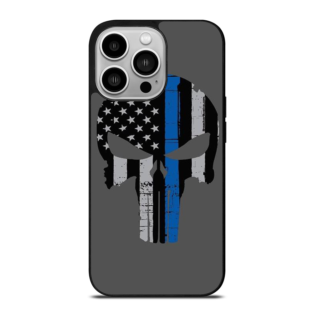 THIN BLUE LINE PUNISHER SKULL 2 iPhone 14 Pro Case Cover
