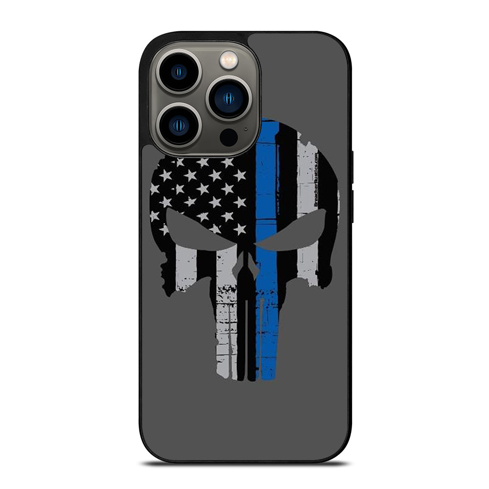 THIN BLUE LINE PUNISHER SKULL 2 iPhone 13 Pro Case Cover