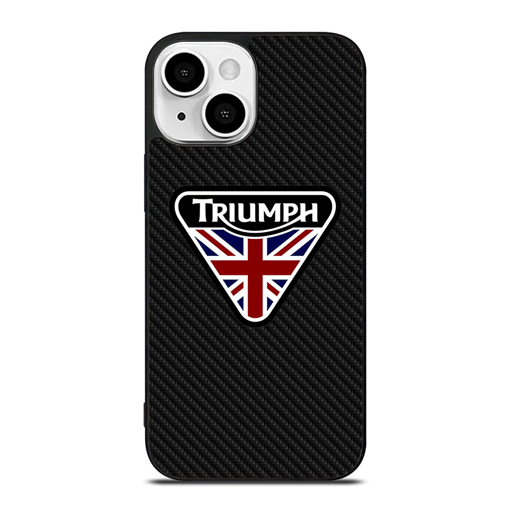 TRIUMPH MOTORCYCLE LOGO CARBON iPhone 13 Mini Case Cover