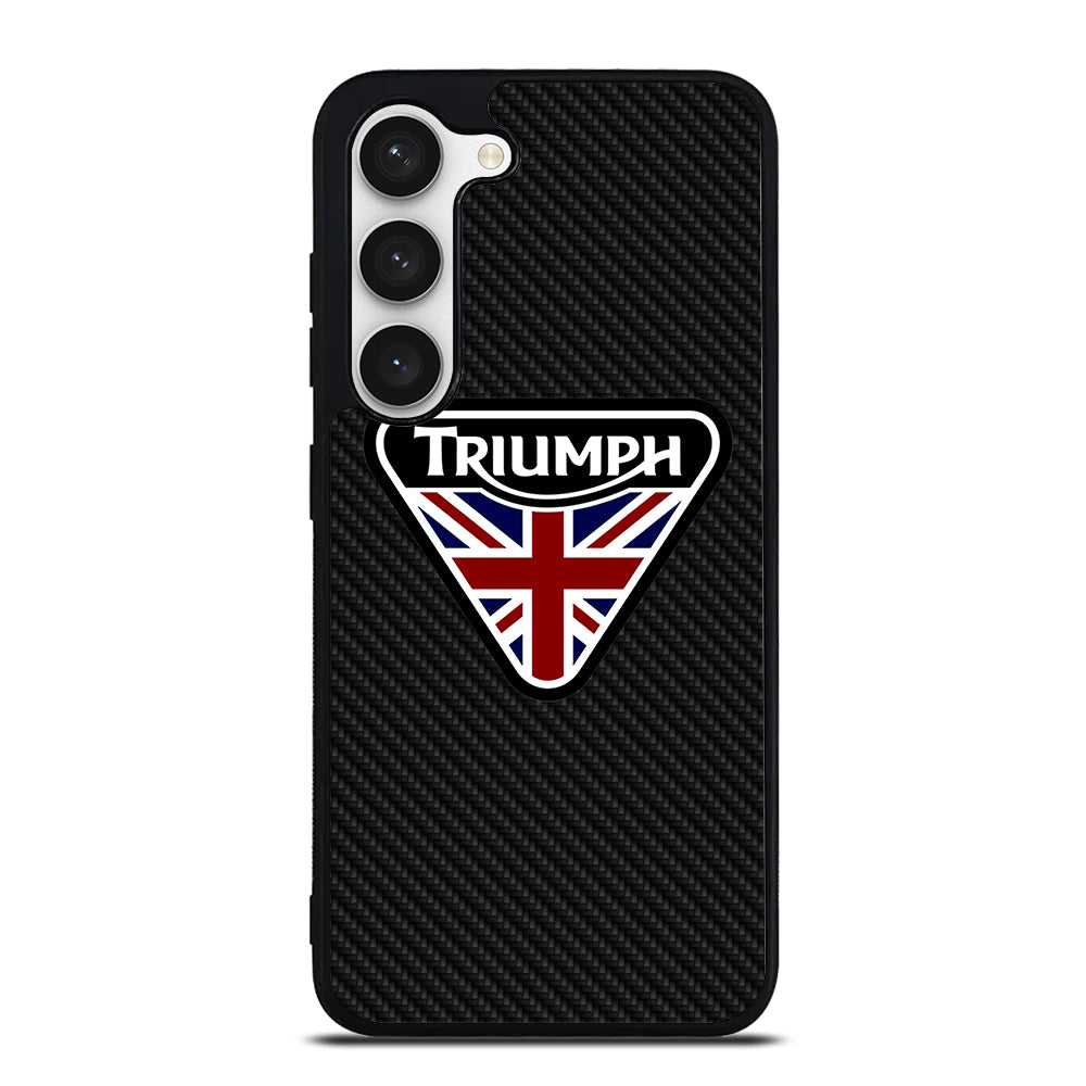 TRIUMPH MOTORCYCLE LOGO CARBON Samsung Galaxy S23 Case Cover