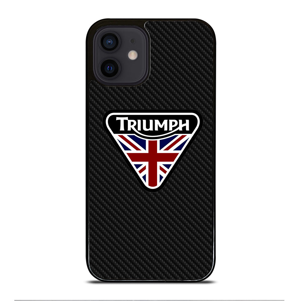 TRIUMPH MOTORCYCLE LOGO CARBON iPhone 12 Mini Case Cover