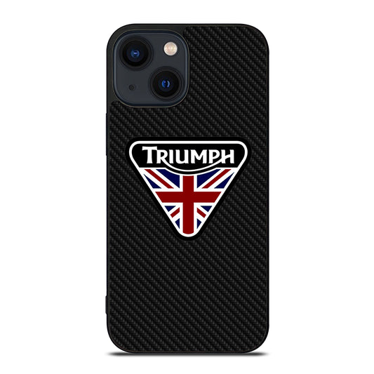 TRIUMPH MOTORCYCLE LOGO CARBON iPhone 14 Plus Case Cover