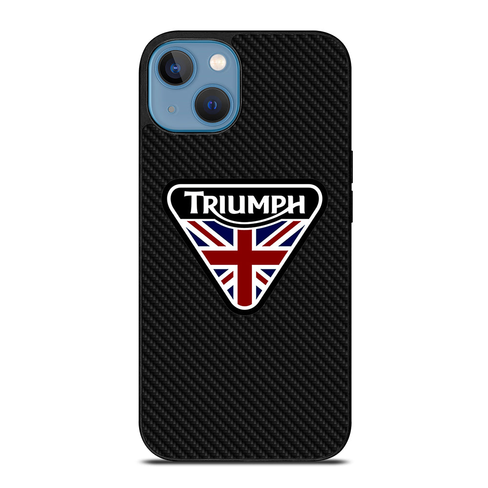 TRIUMPH MOTORCYCLE LOGO CARBON iPhone 13 Case Cover