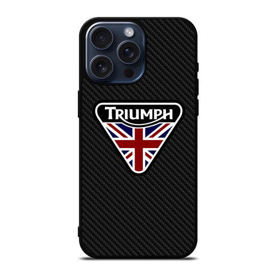 TRIUMPH MOTORCYCLE LOGO CARBON iPhone 15 Pro Max Case Cover