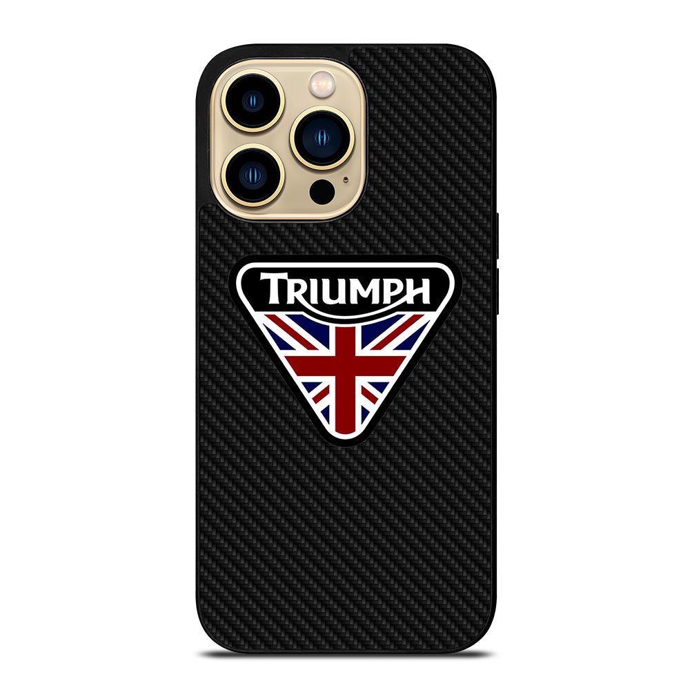 TRIUMPH MOTORCYCLE LOGO CARBON iPhone 14 Pro Max Case Cover