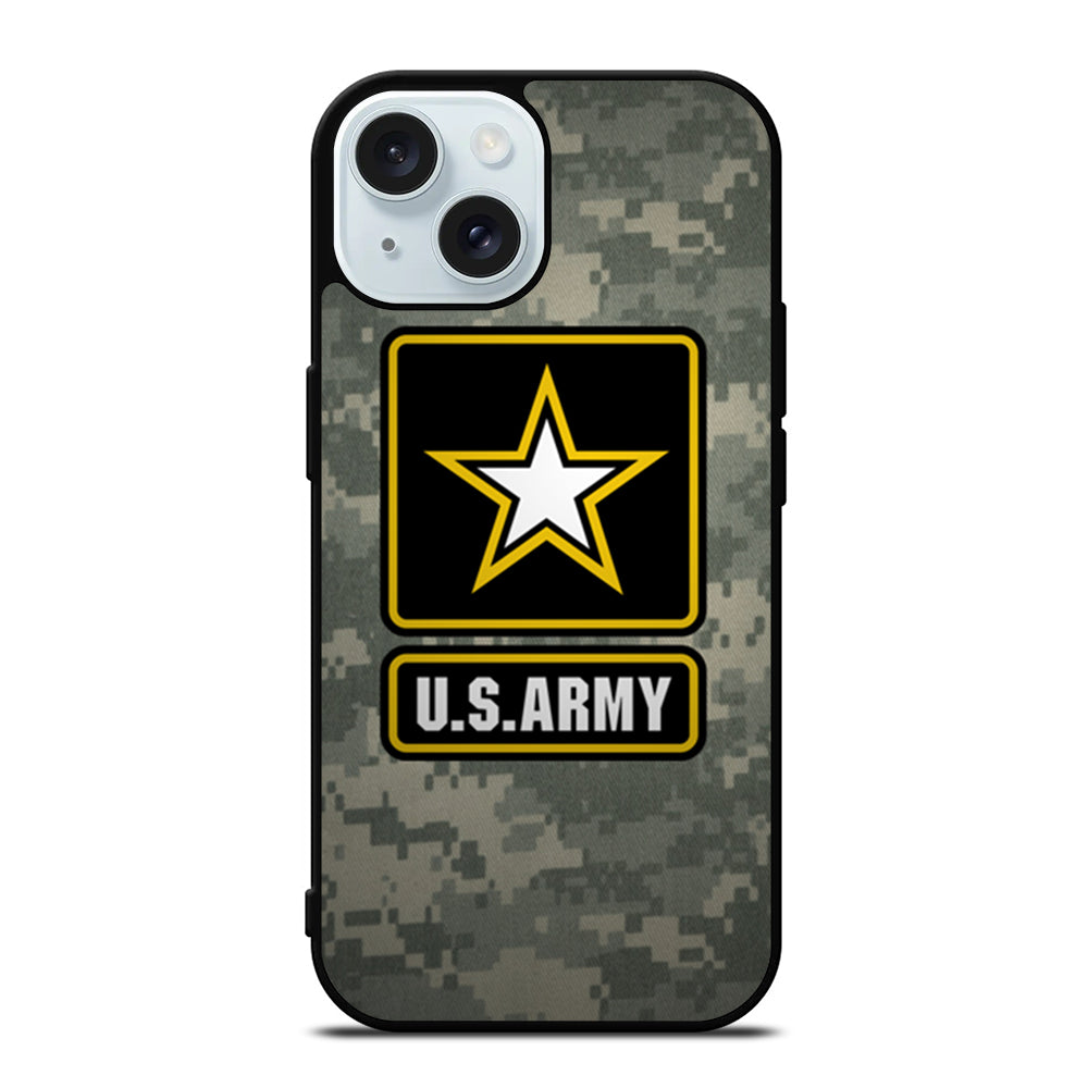 US ARMY USA MILITARY LOGO CAMO iPhone 15 Case Cover