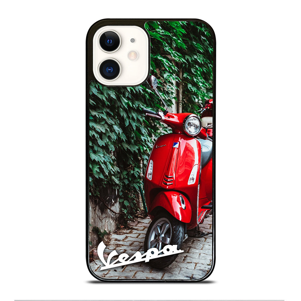 VESPA PIAGGIO RED MOTORCYCLE iPhone 12 Case Cover