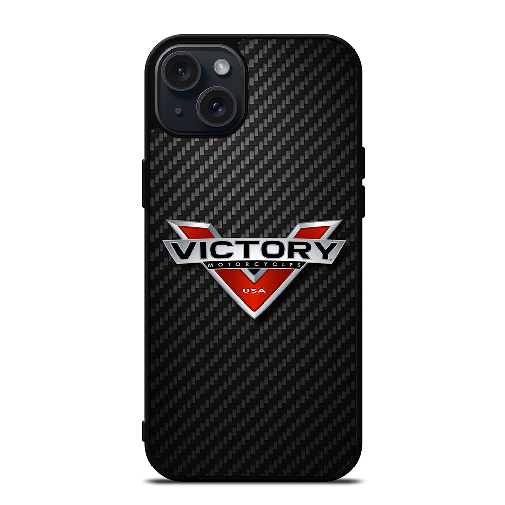 VICTORY MOTORCYCLES CARBON LOGO 2 iPhone 15 Plus Case Cover