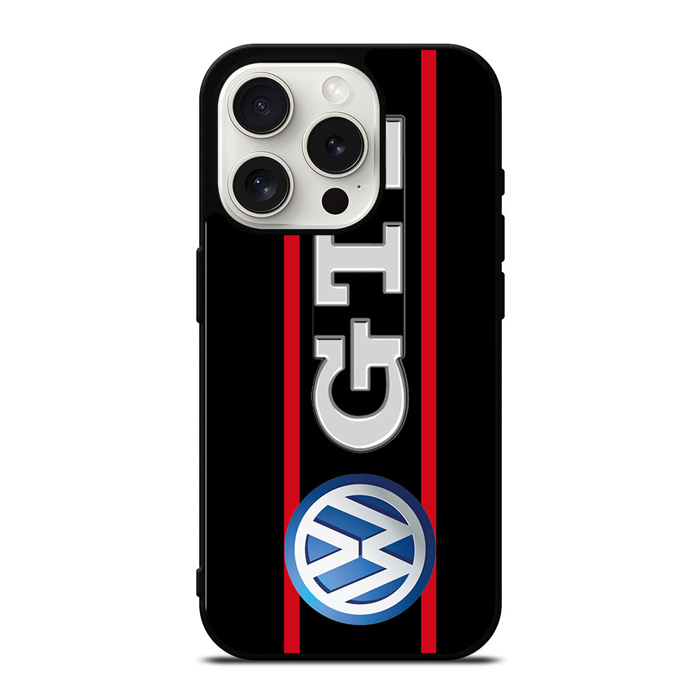 VW VOLKSWAGEN GTI STRIPE LOGO iPhone 15 Pro Case Cover
