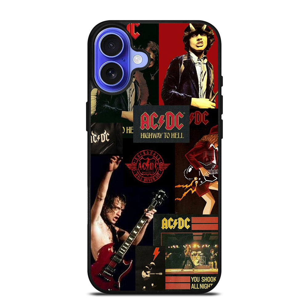 ACDC ROCK BAND COLLAGE iPhone 16 Case Cover