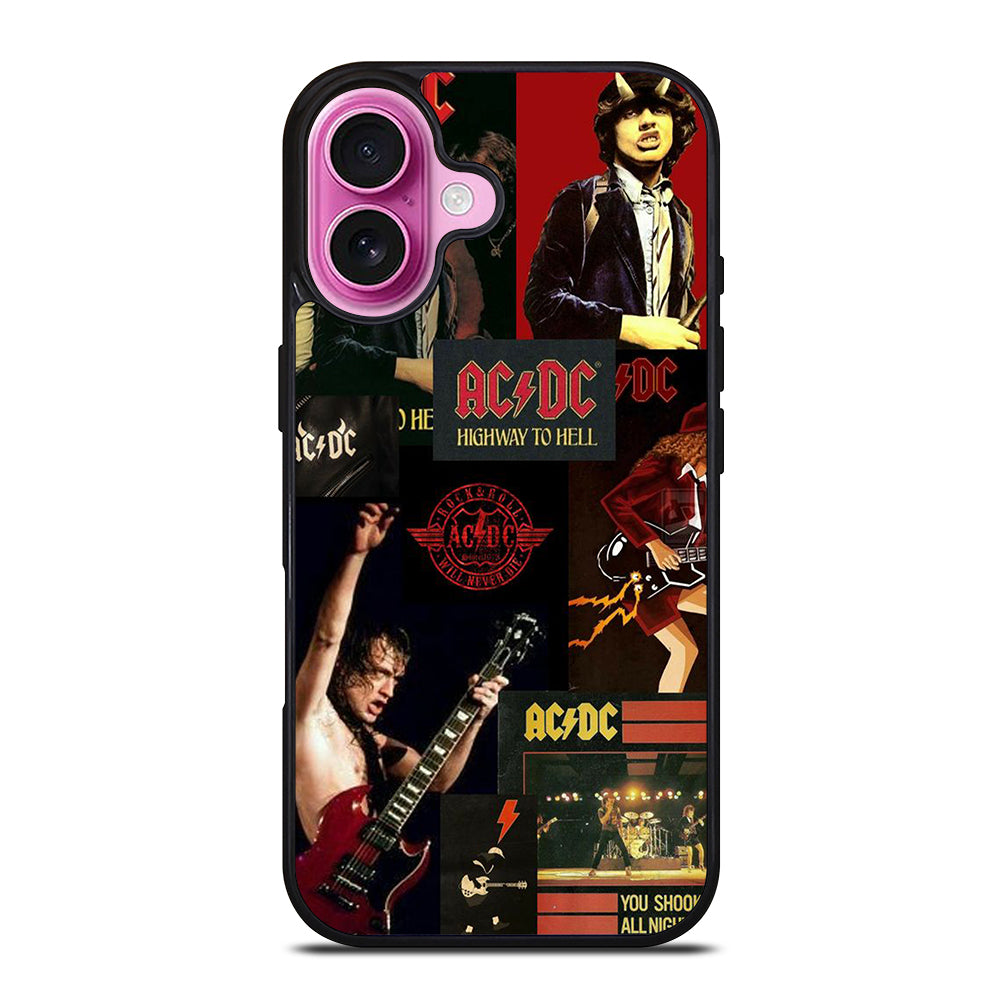 ACDC ROCK BAND COLLAGE iPhone 16 Plus Case Cover