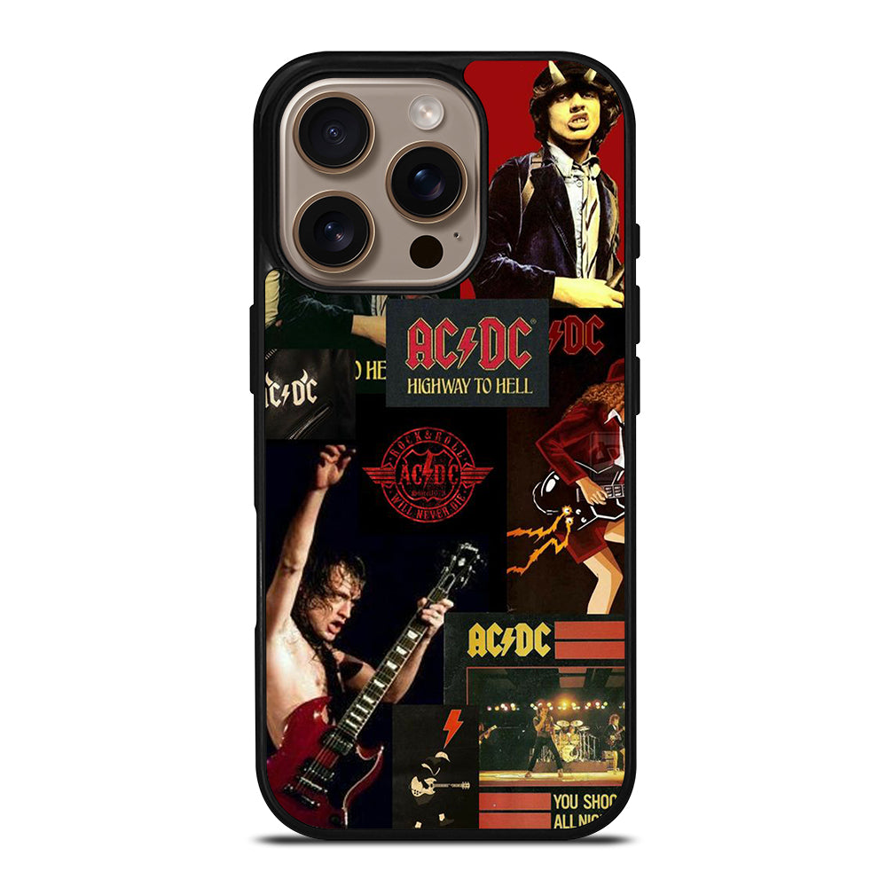 ACDC ROCK BAND COLLAGE iPhone 16 Pro Case Cover