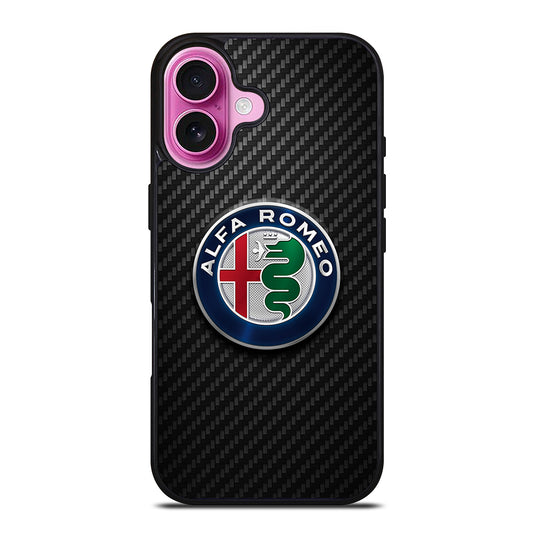 ALFA ROMEO CARBON EMBLEM iPhone 16 Plus Case Cover