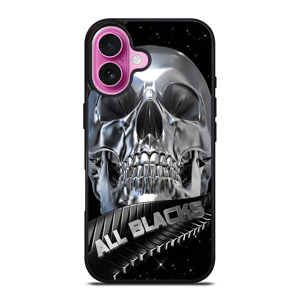 ALL BLACKS NEW ZEALAND RUGBY SKULL iPhone 16 Plus Case Cover