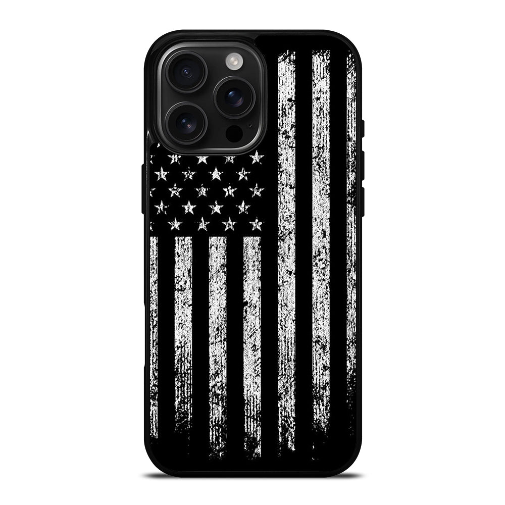 AMERICAN FLAG BLACK AND WHITE iPhone 16 Pro Max Case Cover