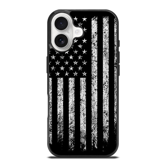 AMERICAN FLAG BLACK AND WHITE iPhone 17 Case Cover