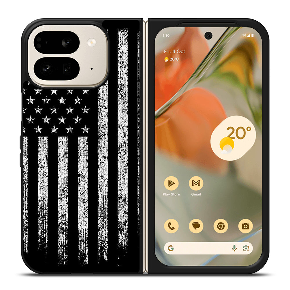 AMERICAN FLAG BLACK AND WHITE Google Pixel 9 Pro Fold Case Cover