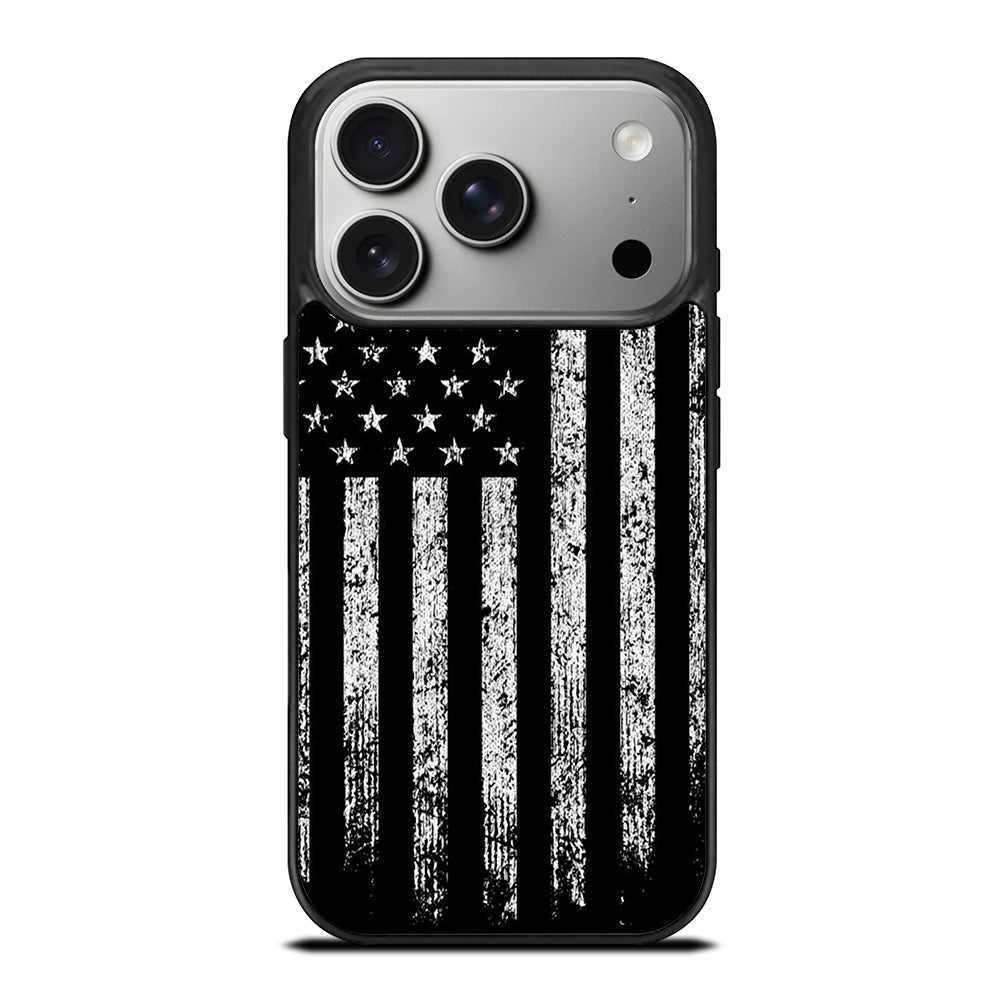 AMERICAN FLAG BLACK AND WHITE iPhone 17 Pro Case Cover