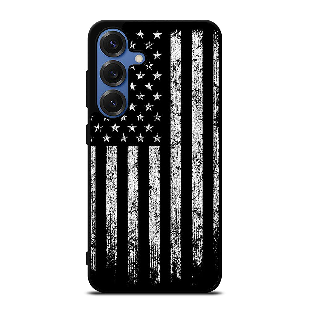 AMERICAN FLAG BLACK AND WHITE Samsung Galaxy S25 Case Cover