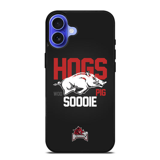 ARKANSAS RAZORBACKS HOGS WOO PIG SOODIE iPhone 16 Case Cover