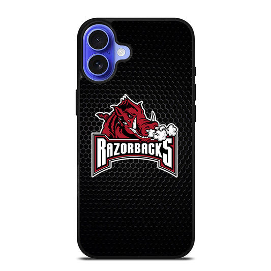 ARKANSAS RAZORBACKS METAL LOGO iPhone 16 Case Cover