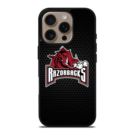 ARKANSAS RAZORBACKS METAL LOGO iPhone 16 Pro Case Cover