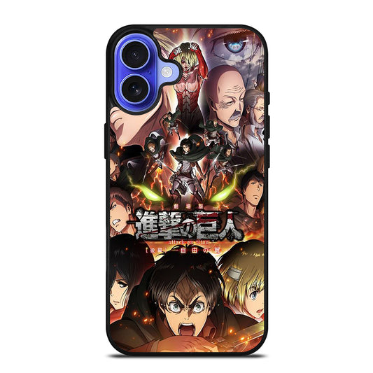 ATTACK ON TITAN CHARACTER ANIME iPhone 16 Case Cover