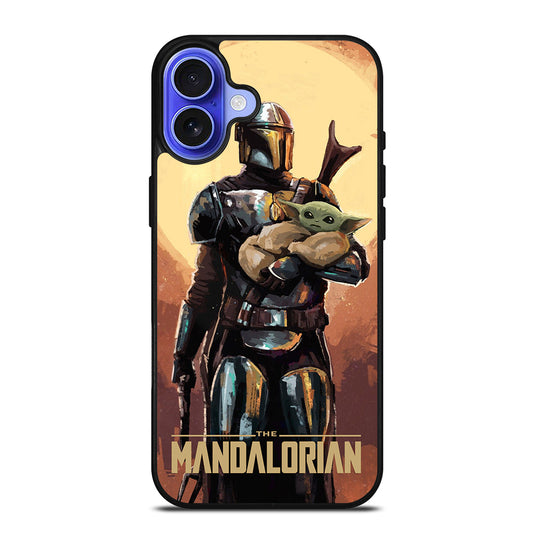 BABY YODA AND THE MANDALORIAN ART iPhone 16 Case Cover