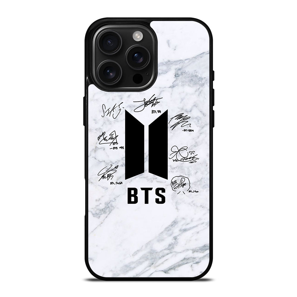 BANGTAN BOYS BTS SIGNATURE MARBLE iPhone 16 Pro Max Case Cover