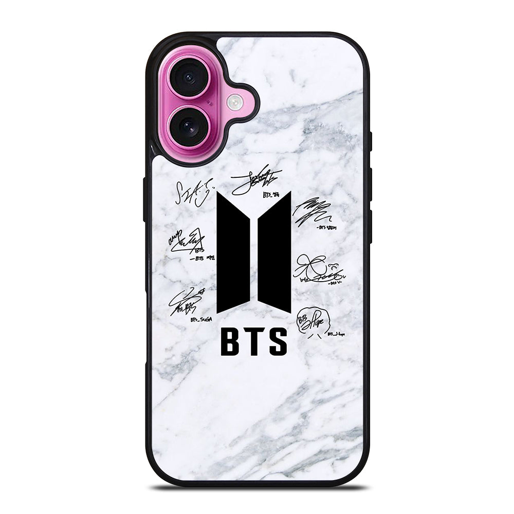 BANGTAN BOYS BTS SIGNATURE MARBLE iPhone 16 Plus Case Cover