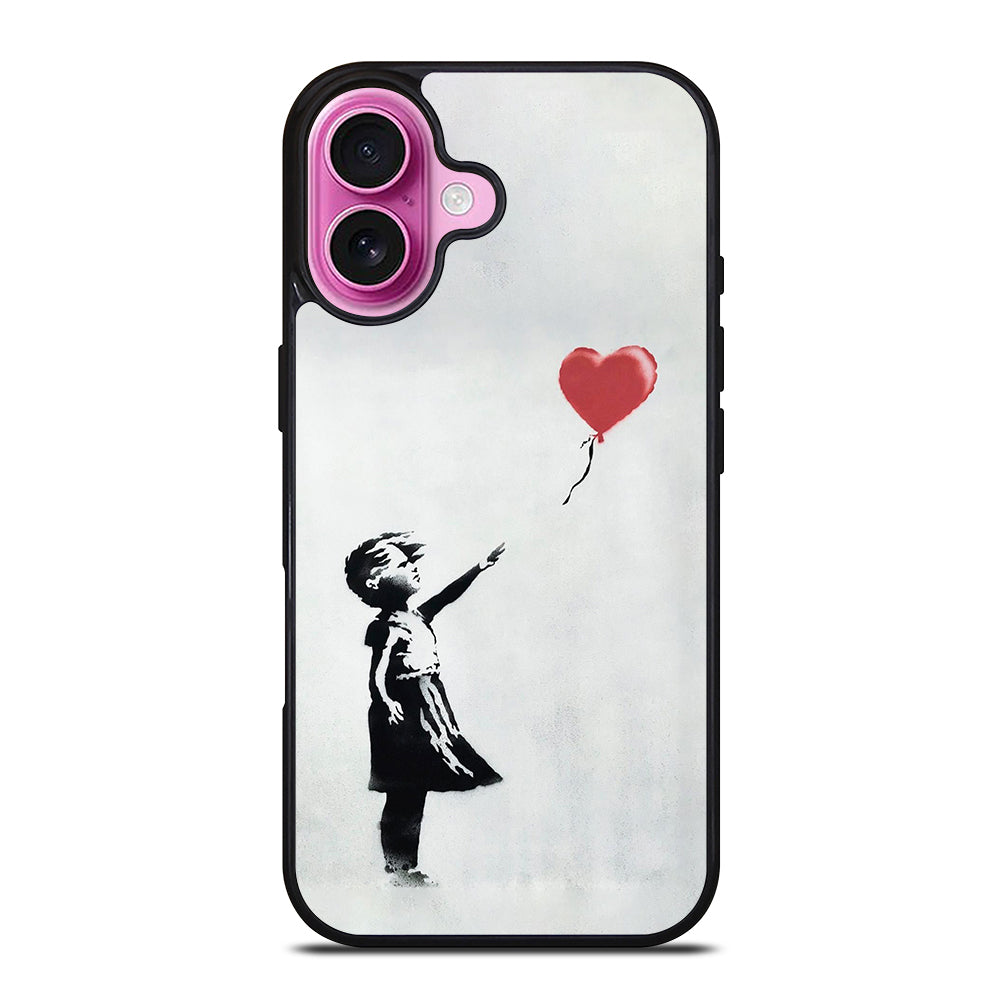 BANKSY BALLOON GIRL ART iPhone 16 Plus Case Cover