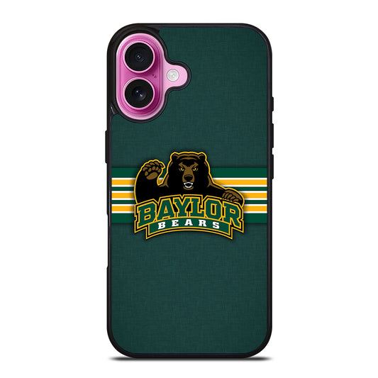 BAYLOR BEARS STRIPE LOGO iPhone 16 Plus Case Cover