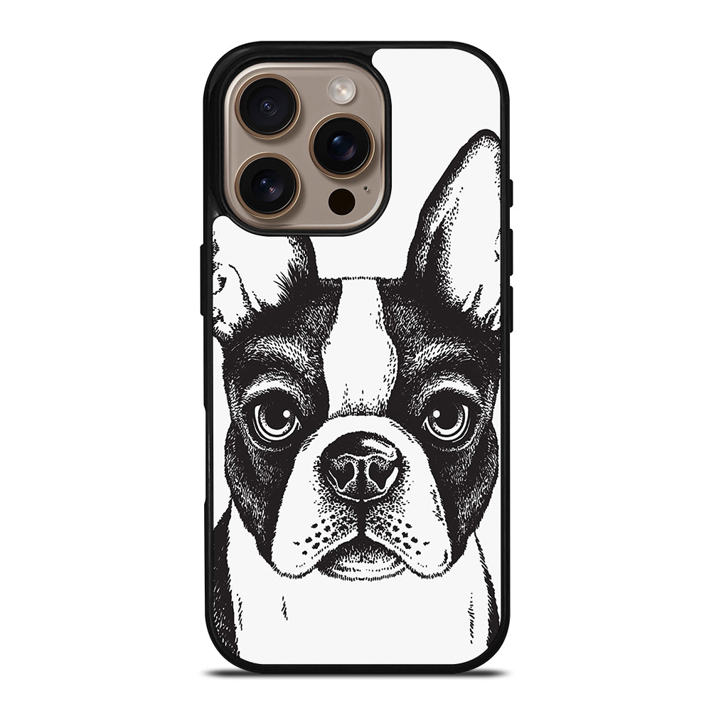 BOSTON TERRIER DOG ART iPhone 16 Pro Case Cover