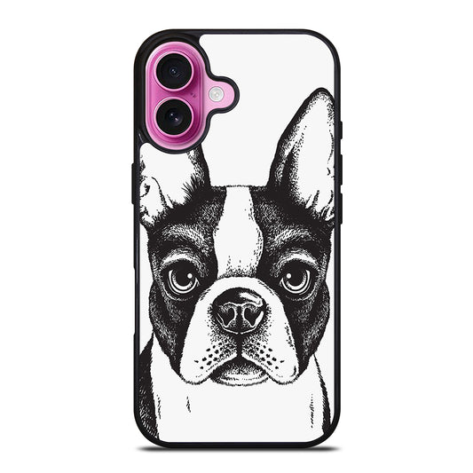 BOSTON TERRIER DOG ART iPhone 16 Plus Case Cover