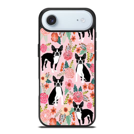 BOSTON TERRIER DOG FLORAL PATTERN iPhone Air Case Cover