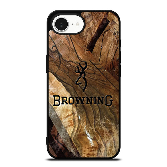 BROWNING DEER WOODEN LOGO iPhone 16e Case Cover