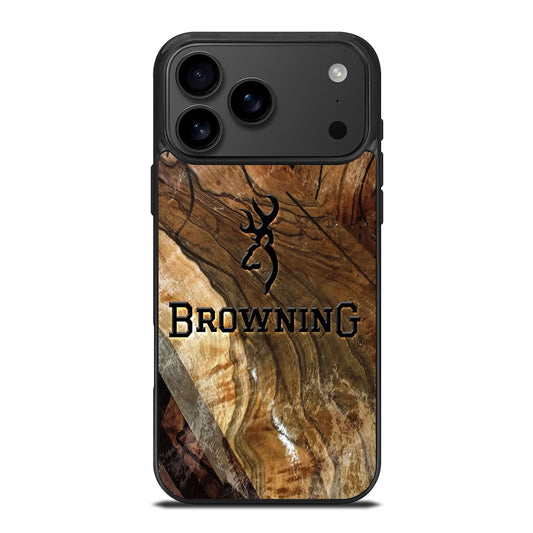 BROWNING DEER WOODEN LOGO iPhone 17 Pro Max Case Cover