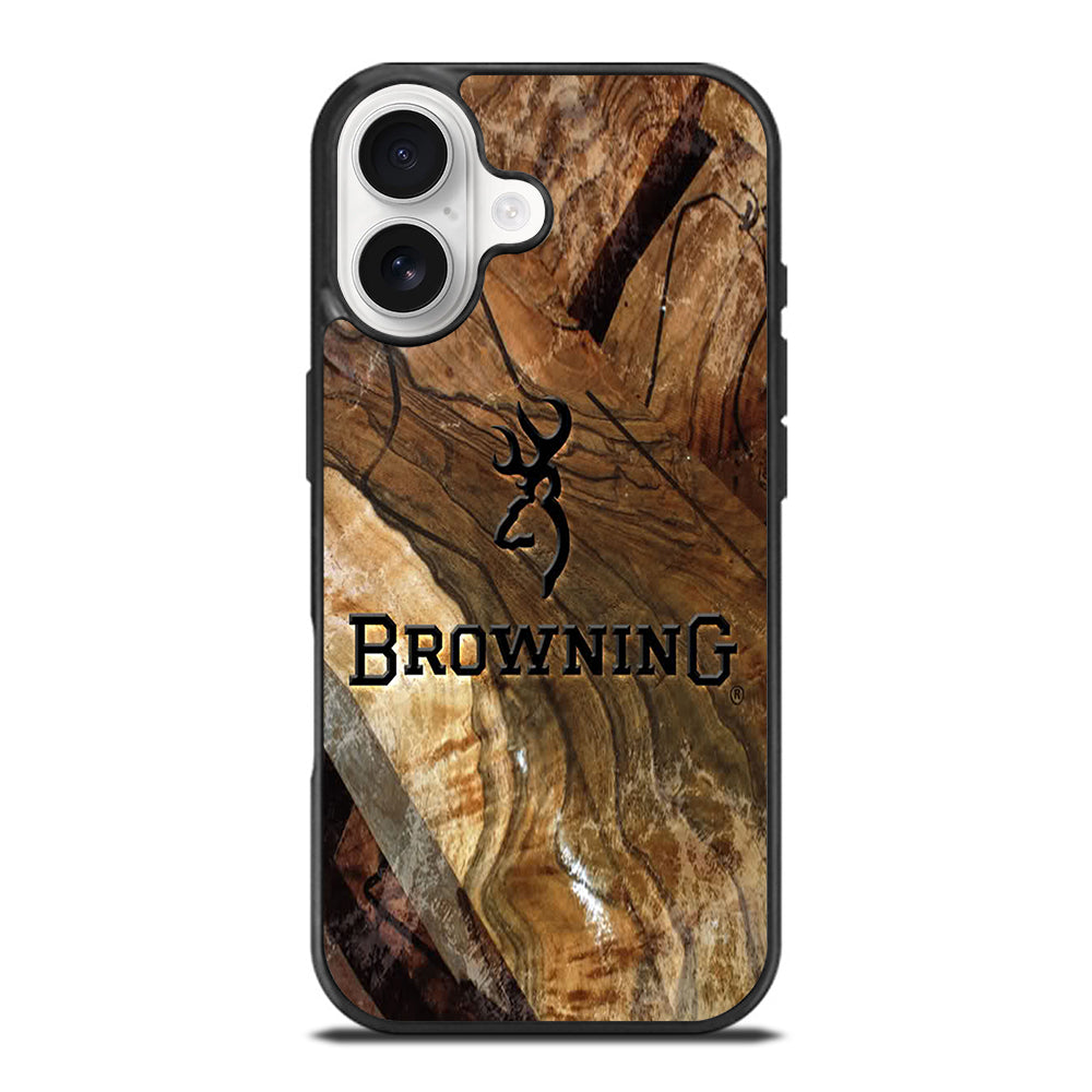 BROWNING DEER WOODEN LOGO iPhone 17 Case Cover