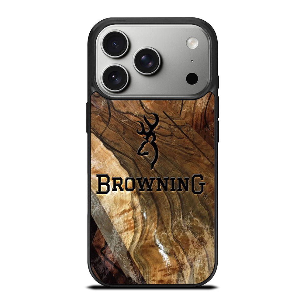 BROWNING DEER WOODEN LOGO iPhone 17 Pro Case Cover