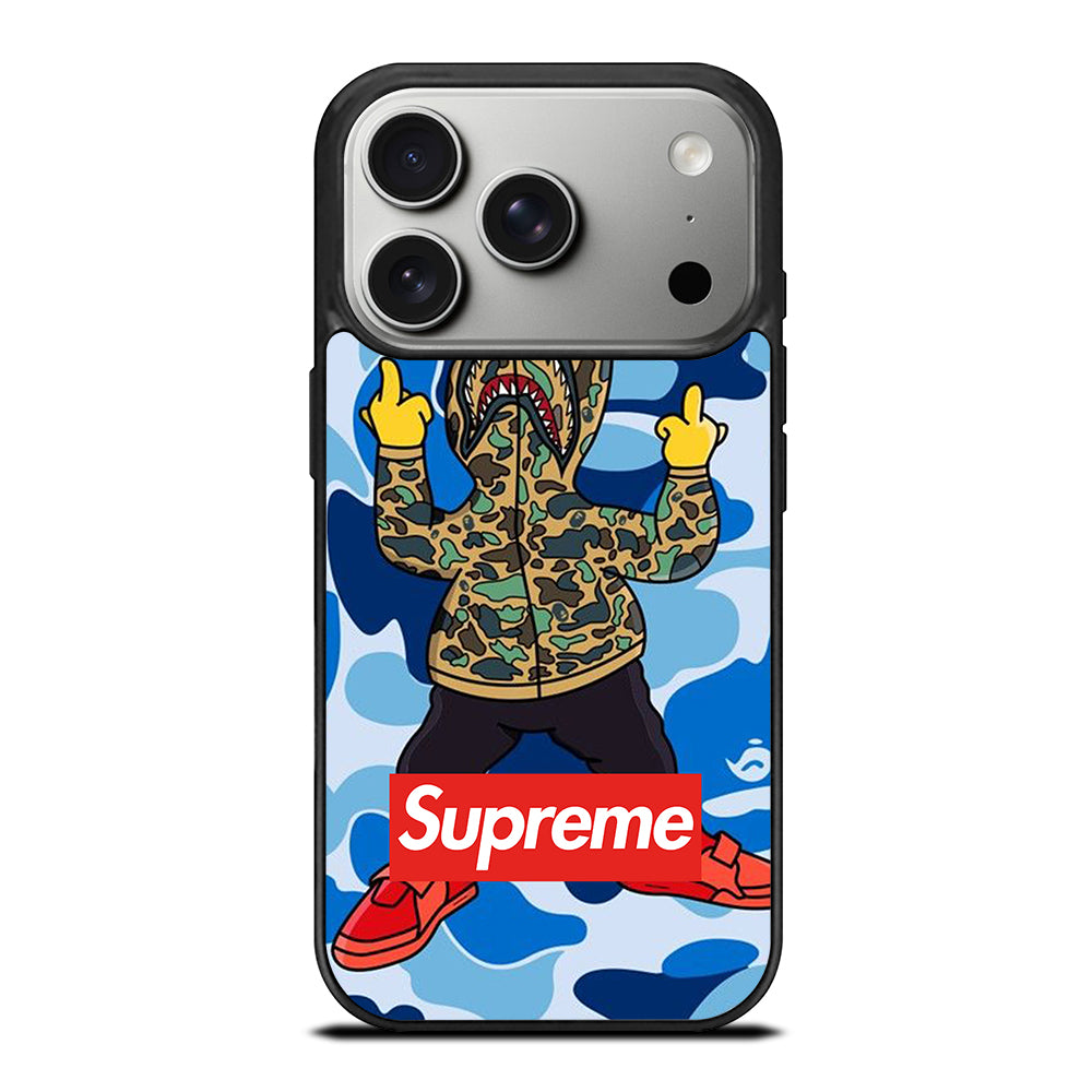 CAMO BAPE SHARK BLUE iPhone 17 Pro Case Cover