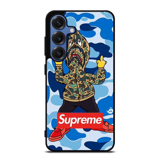 CAMO BAPE SHARK BLUE Samsung Galaxy S25 Case Cover